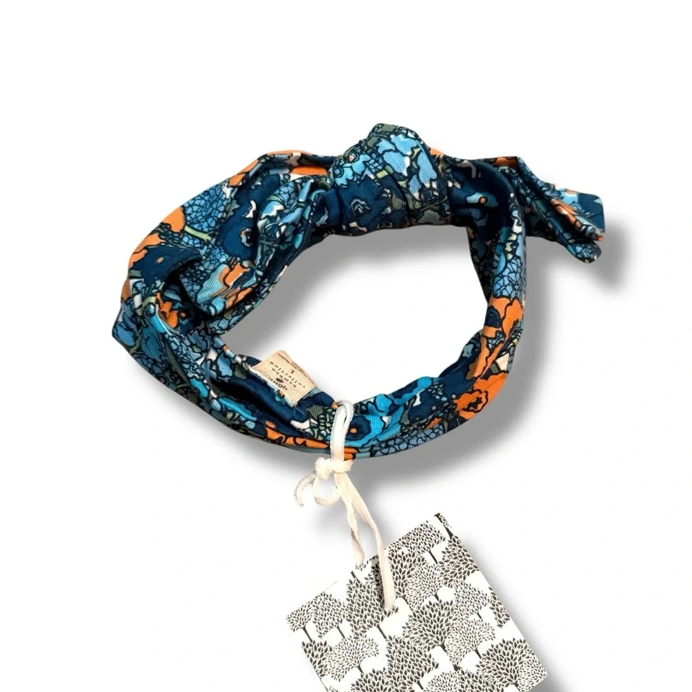 Kate Quinn NWT Blue Orange Floral Bow Baby‎ Headband Infant Girl Accessory
